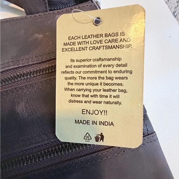 Estalon Dark Brown Leather Shoulder Bag - Picture 2 of 6